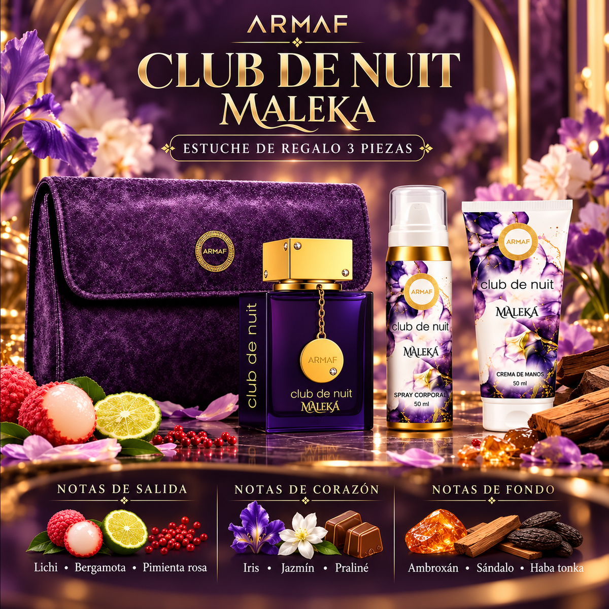 Armaf Club de Nuit Maleka | Estuche Regalo 3 Piezas - Aromatix RD