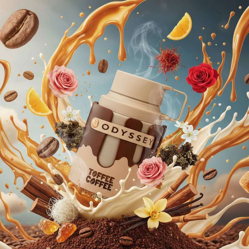 Perfume Armaf Odyssey Toffee Coffee con aroma dulce a café y caramelo toffee