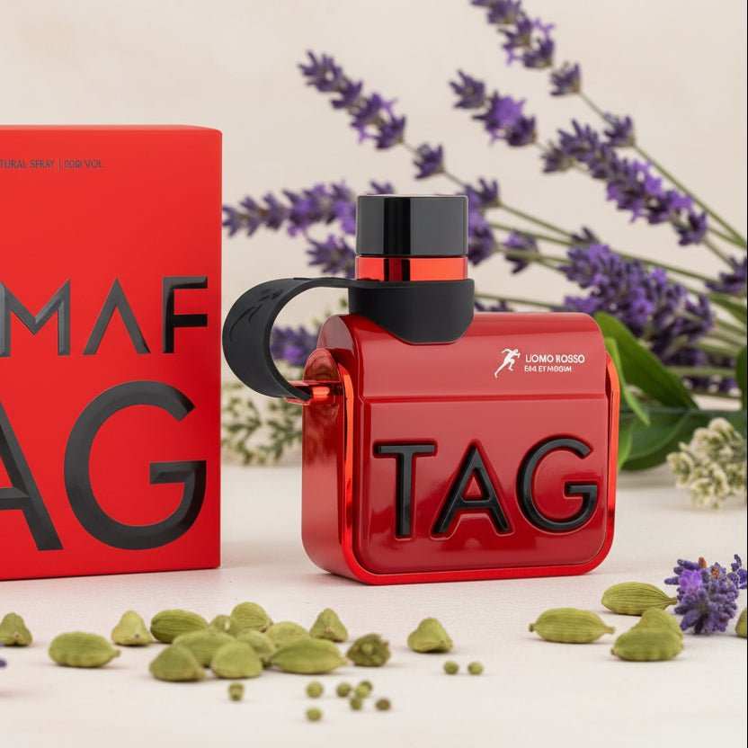 Botella de Armaf Tag Him Uomo Rosso fragancia masculina 2024