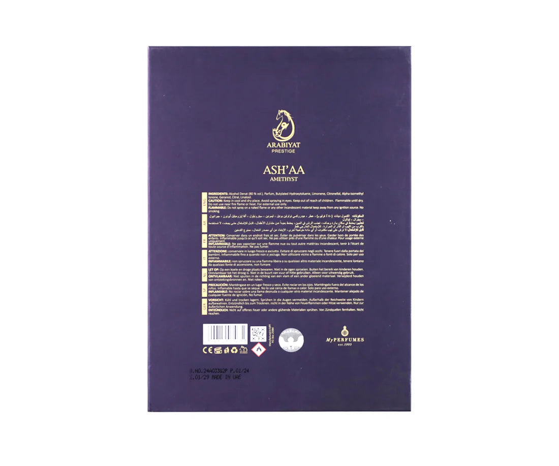 Asha'A Amethyst EDP 110ML | Premium Jasmine And Iris Perfume