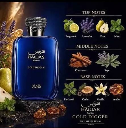 Hawas Gold Digger Perfume 100ml EDP Rasasi - Aromatix RD