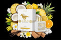 Botella de perfume Qaed Al Fursan Unlimited de Lattafa con notas tropicales y dulces, coco, piña y vainilla